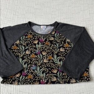 LuLaRoe Floral Patterned Long Sleeve Top